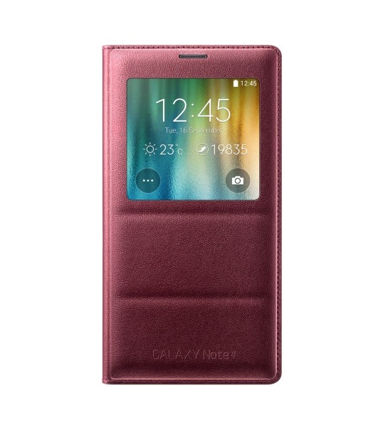 Puzdro Flip Cover S-view pre Samsung Galaxy Note 4 plum